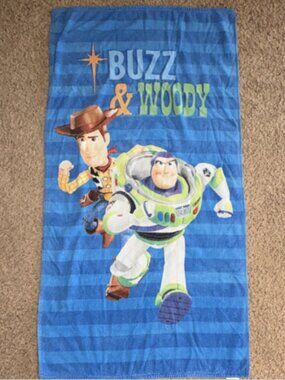Disney Toy Story Buzz & Woody Blue Bath/Beach Towel